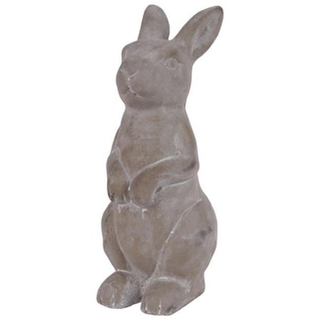 URBAN TRENDS COLLECTION Urban Trends Collection 53702 Cement Sitting Upright Rabbit Figurine with Hands in Front; Gray 53702